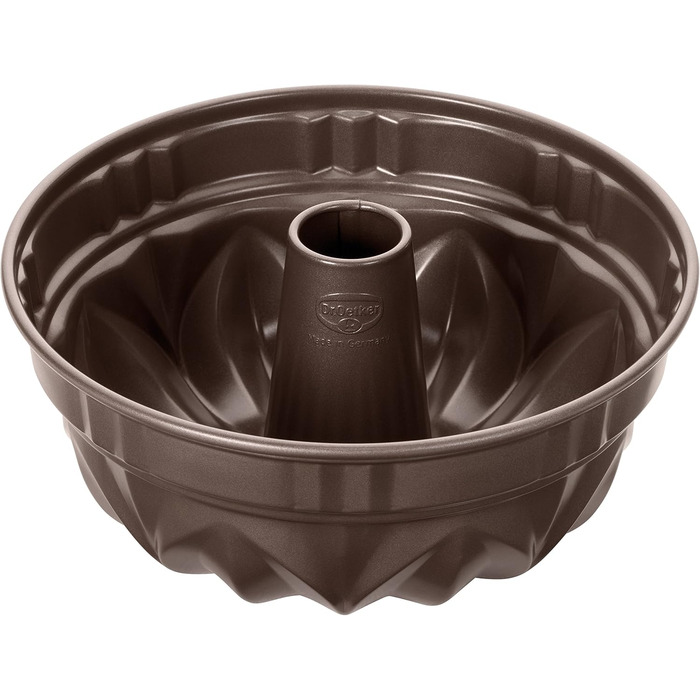 Dr. Oetker Gugelhupf 25 cm Baking Mold BACK-EDITION, round baking pan with leak-proof rim, Bundt pan with non-stick coating (Color: Brown), Quantity: 1 piece