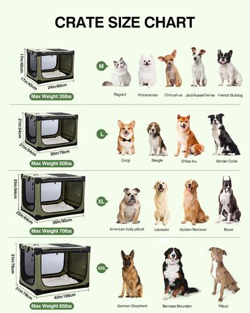 Складана переноска для собак середніх порід, 76x54x54 см, зелена. Зручна переноска для транспортування в авто, з міцною сіткою та м'якою підстилкою для дому та подорожей.