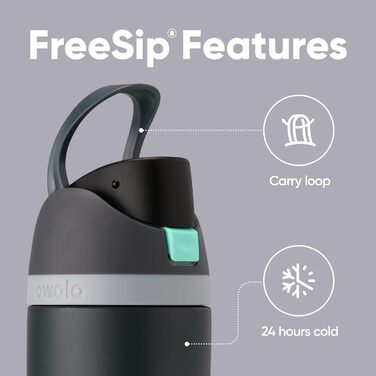 Пляшка спортивна Owala FreeSip 710 мл з соломинкою, нержавіюча сталь, Foggy Tide - для фітнесу, подорожей, без BPA