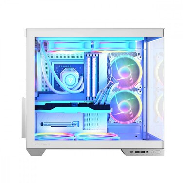 Корпус для комп'ютера MODECOM Volcano Panorama Midi Tower ATX, білий, з панорамним вікном