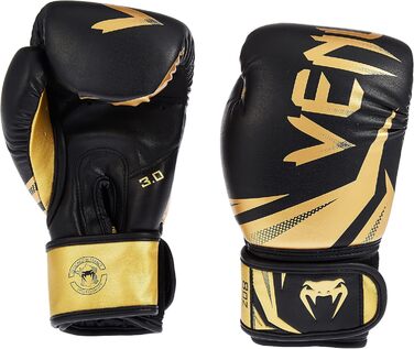 Боксерські рукавички Venum Challenger 3.0 (12 Oz, Чорний/Золотий)