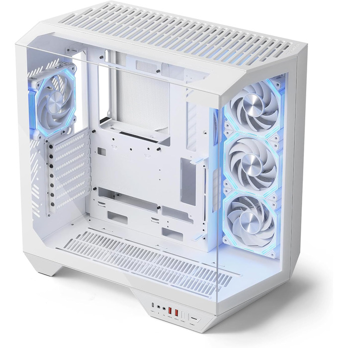 darkFlash DY470: Корпус для ігрового ПК Full-Tower ATX з 4 PWM-ARGB вентиляторами, сумісний з RTX 40, білий