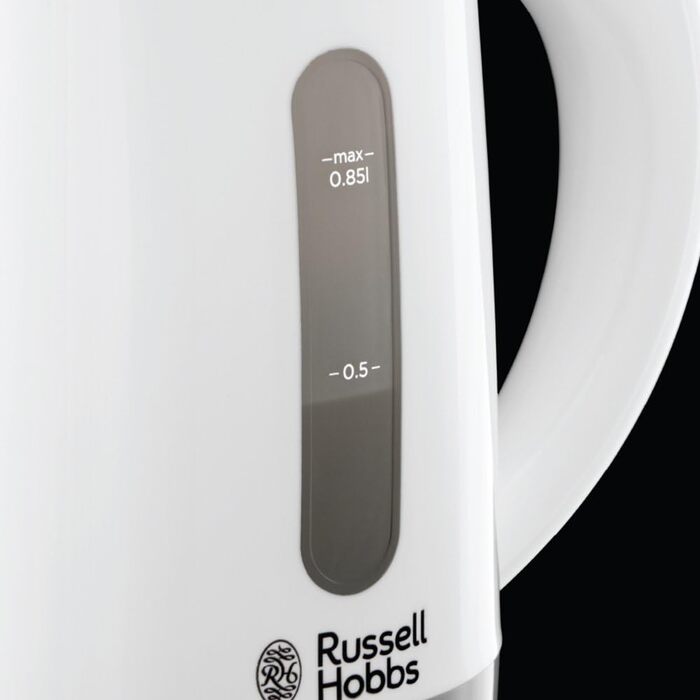 Електричний чайник Russell Hobbs 0.85л з адаптацією до напруги, для подорожей (1000W, 2 чашки, 2 ложки)