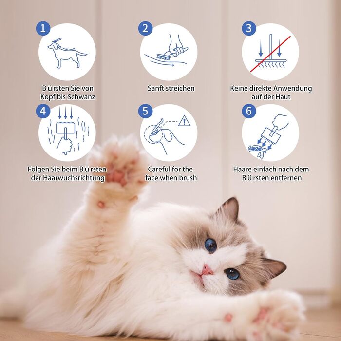 Гребінець для собак та котів Slicker з дерев'яною ручкою та довгими шпильками з нержавіючої сталі – видаляє підшерсток, ковтуни та вузли – з гребенем для догляду – для Голден Ретрівірів та Мейн Кунів – великий (синій)