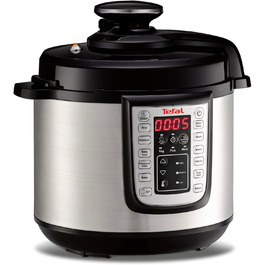 Мультиварка-скороварка Tefal CY505E Fast & Delicious, 6 л, 1200 Вт, 25 програм, нержавіюча сталь, енергозберігаюча, з книжкою рецептів