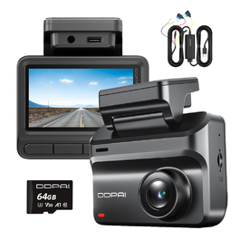 Автомобільний відеореєстратор DDPAI Z50 Pro 4K з GPS, карткою пам'яті 64ГБ та комплектом для постійного живлення (Hardwire Kit)