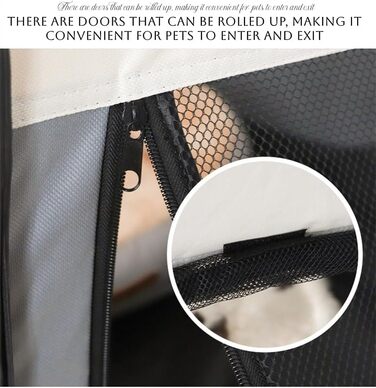 Переносний загін для собак, складаний вольєр для тварин, клітка для котів, вольєр для вагітних котів, зона для собак, розмножувальна клітка для собак, переносна клітка з сумкою (L, сірий)