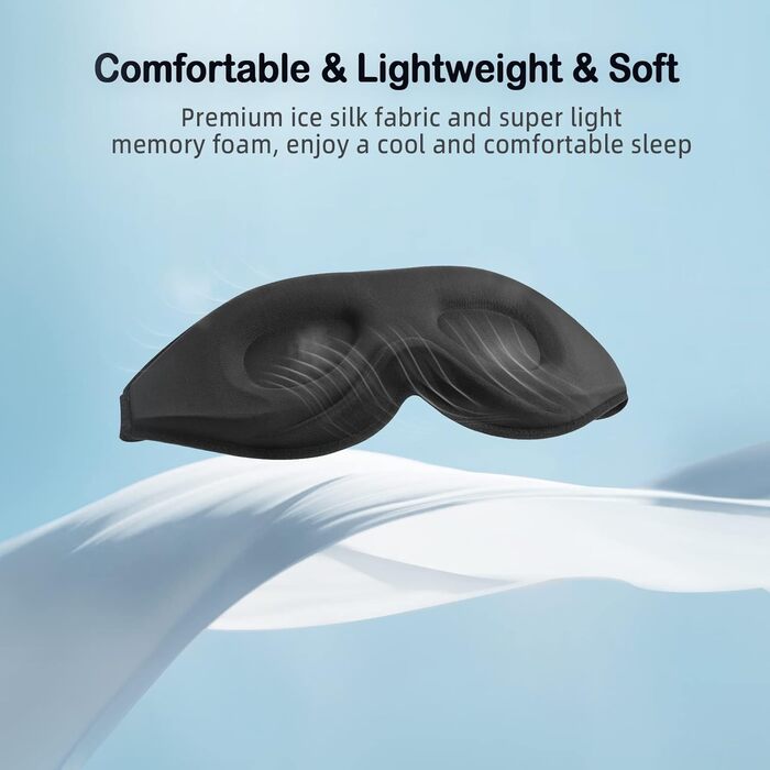 Маска для сну LitBear для тих, хто спить на боці (Кораловий) Чорний