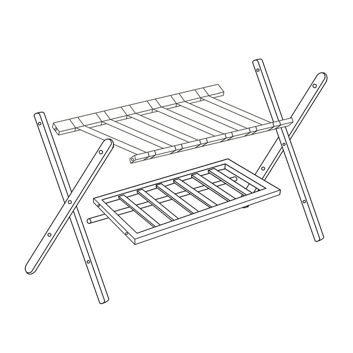 Relaxdays Black Bamboo Luggage Rack