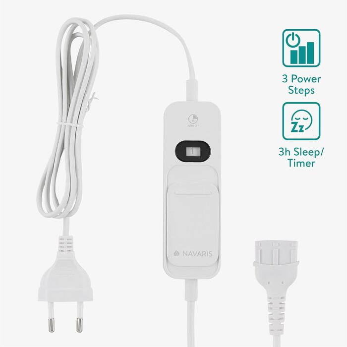 Електрична ковдра Navaris XXL з підігрівом 180x130 см, 3 режими, автовимкнення, пральна, штучне хутро, темно-сірий