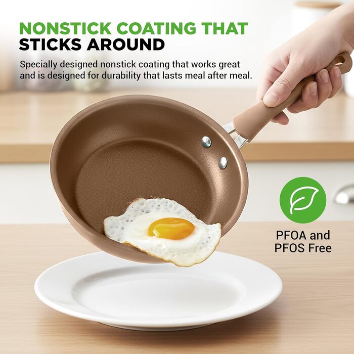 Набір кухонного посуду NutriChef NCCW20S.5 (20 предметів) з антипригарним покриттям, PTFE/PFOA/PFOS-Free, стійкий до високих температур, золотий