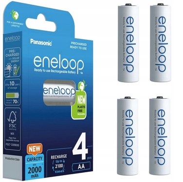 Зарядний пристрій для акумуляторів AAA AA + 4 акумулятори Eneloop 2000mAh