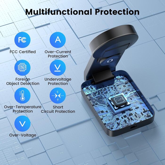 3-в-1 Зарядний пристрій MagSafe: Бездротова зарядка для iPhone 16/15/14/13/12, годинників та AirPods Pro/2/3 - Чорний (15W)