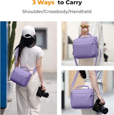 Сумка для камери K&F CONCEPT, фотосумка для фотографів, універсальна, фіолетова, середнього розміру