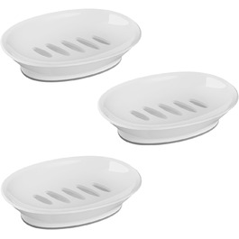 Набір з 3 мисок для мила з піддоном, мильниця, легке очищення, запобігає розмитому милу для душу, ванної кімнати, кухні, білий, синій, зелений