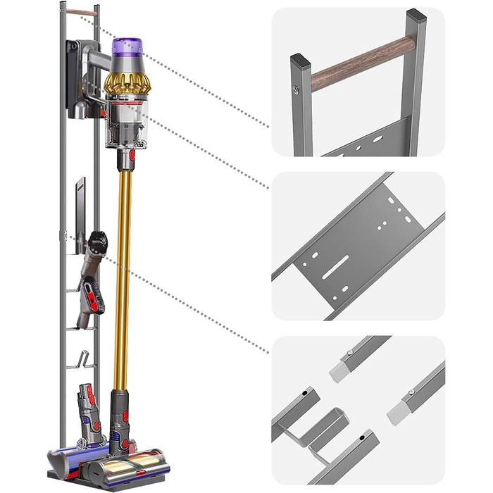 Підставка для пилососа Ecooe, самостійна, для Dyson V15s, V15, V12, V11, V10, V8, V7, V6, Outsize, сіра, преміум-версія
