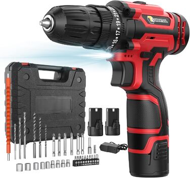 Акумуляторний шуруповерт CONETOOL 12V Set: 2 x 2000mAh, 35 Нм, 2 швидкості, 25+1 момент, 36 аксесуарів