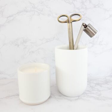 Airy Abode Candle Accessory Set with Candle Snuffer and Wick Trimmer, Gold Brushed