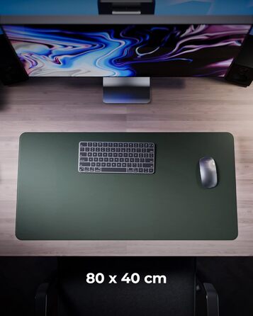 Підкладка для столу MYMIND® 80x40 см - XXL килимок для миші з преміум-шкіри PU, водонепроникна, для дому та офісу