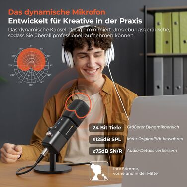 Динамічний мікрофон NearStream USB/XLR для ПК, геймінгу та стрімінгу з регулюванням гучності, кнопкою Mute, ізоляцією голосу, сумісний з MAC, PS4, PS5, мікшером (AM10X/AM15X)