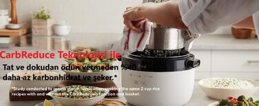 Rice Cooker and Steamer - Automatic, versatile rice cooker, steamer, and sauté/frying pan - Removable, dishwasher-safe pot (12 cups / 2.8 l) - up to 20 servings