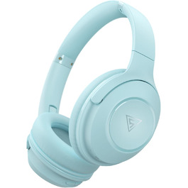 Бездротові навушники DOQAUS Bluetooth з тривалим часом роботи (70 годин), Over-Ear, Bluetooth 5.4, з кабелем, 3 режими EQ, HiFi стерео для подорожей/телефону/ПК (блакитні)