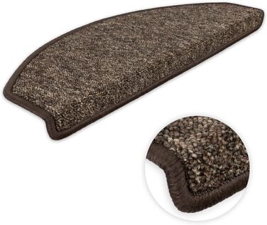 Сходинкові килимки Kettelservice-Metzker Imago: набір з 15 штук, колір кавовий, з ворсовим підкладом, антиковзаючі