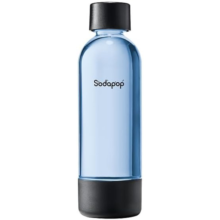 Sodapop Wassersprudler Logan Чорний Матовий - Газоварка для води з 2 скляними (850 мл, 600 мл) та 1 PET пляшкою (850 мл), 42.6 см