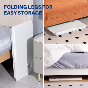 Зручний столик-підставка для ноутбука в ліжко/диван, регульований, складний, з підстаканником, білий (Opulent Garden)