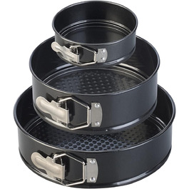 Набір форм для випічки Rosenstein & Söhne (3 шт.) з антипригарним покриттям, діаметр 12/17/21 см. Форми для тортів, набір круглих форм для випічки, ідеально для дня народження