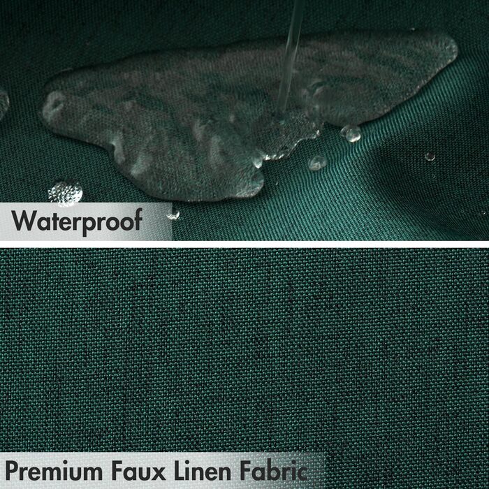 Шторка для душу MIULEE з льону, 120x200 см, важка, поліестер, водовідштовхувальна, з антигрибковим покриттям, для ванної кімнати, 8 петель, темно-зелена