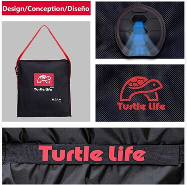 Водонепроникний чохол для гриля Turtle Life 147x66x119 см, для газових грилів 2-4 пальника Taino/Enders, чорний, захист від вигорання 2 роки