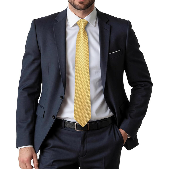 Краватка чоловіча Dubulle з квітковим візерунком Paisley, шовкова краватка для чоловіків, в смужку, краватка та нагрудна хустинка, комплект для весілля, ділового стилю, золота