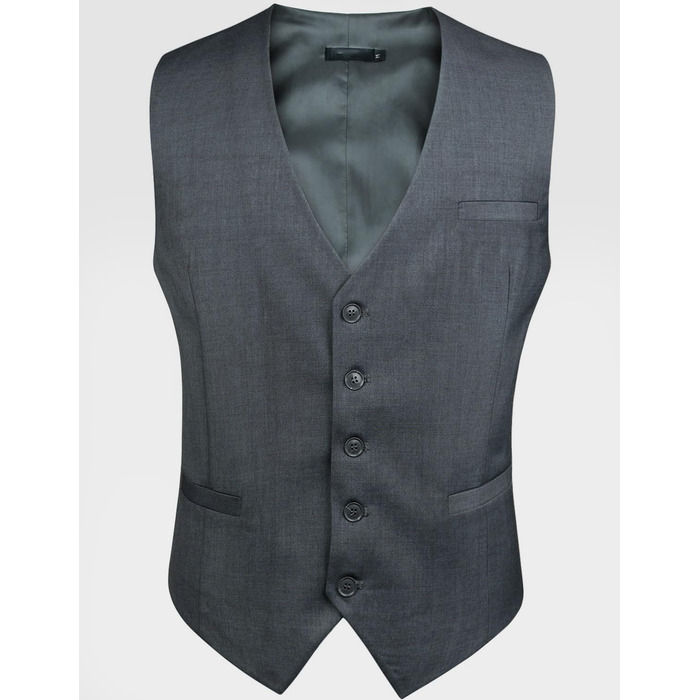 Елегантна жилетка для чоловіків Enlision: однотонна жилетка для весілля, діловий костюм, з кишенями, XS-4XL, сірий