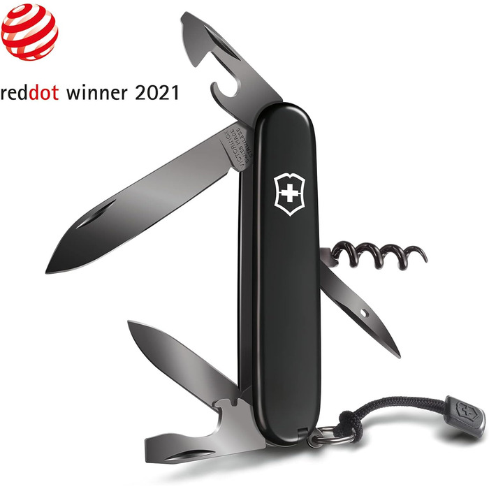 Мультитул Victorinox Spartan Onyx Black: Швейцарський ніж з 13 функціями, клинок, коркшик, відкривачка для консервів