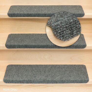 Ступінчасті килимки Ramon® MW прямокутної форми, сірі, 15 шт. - з міцним пластиковим кутом