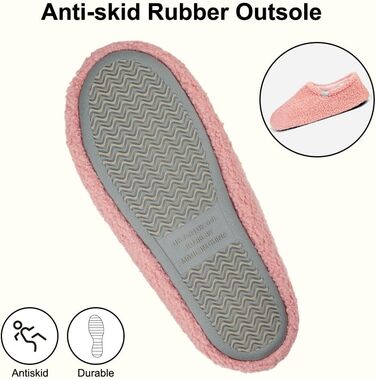 OFFCUP Теплі жіночі халапки-домашні тапочки з піни пам'яті, зимові, бавовняні, пухнасті, для дому та вулиці, рожеві, розміри 40-41