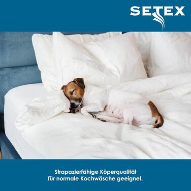 SETEX Molton Quilted Mattress Protector, 180 x 200 cm, Mattress Cover made of 100% Cotton, Basic, White