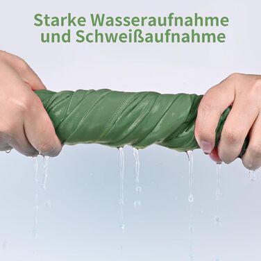 Набір з 3 рушників з мікрофібри, 180x80 см + 2 рушники 80x40 см, для фітнесу, сауни, пляжу, подорожей, темно-зелений