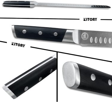 Kitory Hackmesser 18 см, кухонний ніж-сікач з нержавіючої сталі, з ручкою Pakkawood (Mtd01de)