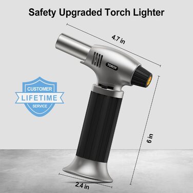 Пальник для крем-брюле Sondiko, газова плита для десертів, паяльник з блокуванням безпеки, срібно-чорний