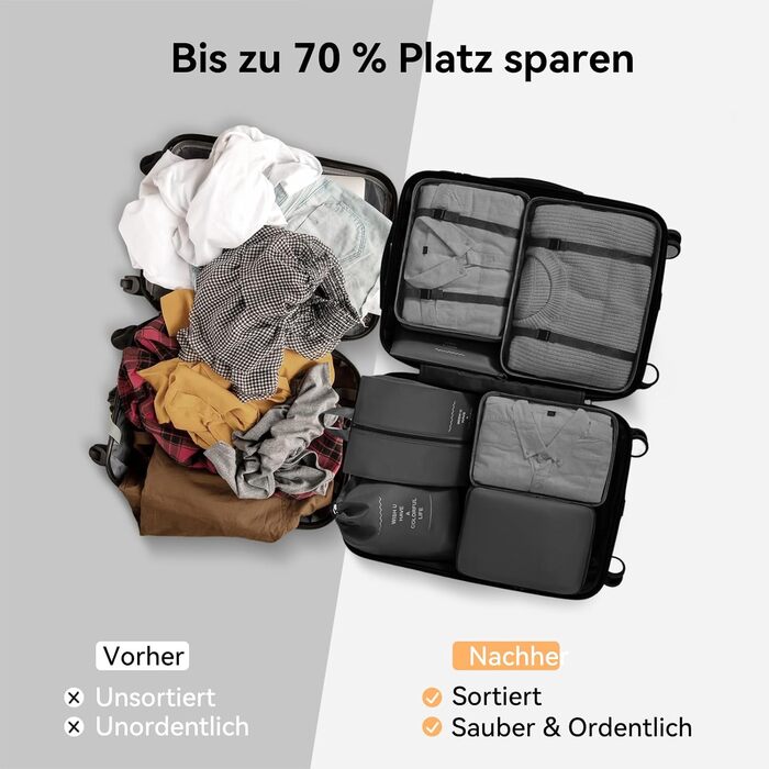 Органайзер для валізи Chijoo, набір 12 шт (чорний) – набір кубиків для пакування, аксесуари для подорожей
