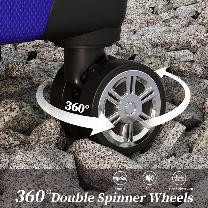 Набір валіз Ystyle Kofferset 5 шт: 12', 18', 20', 24', 28' + косметичка, ABS, 360° колеса, TSA-замок, для подорожей, круїзів, навчання за кордоном, м'ятно-зелений