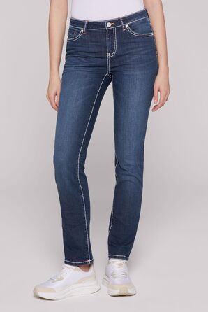 Джинси жіночі SOCCX Regular Fit: зручний стрейч-денім, прямі штанини, середньої посадки, Dark Vintage Used 27W/32L