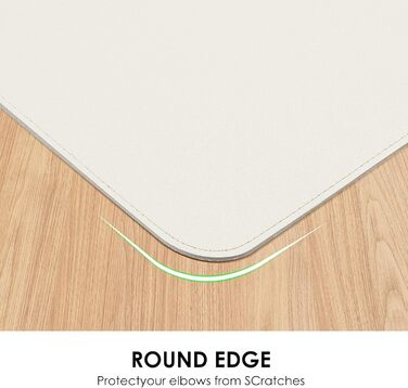 Підкладка на стіл Vicwe з PU-шкіри 80x40 см, біла. Килимок для миші, захист столу для офісу та дому