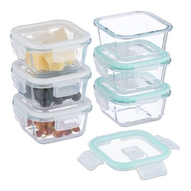 Relaxdays Glass Containers with Lids Set