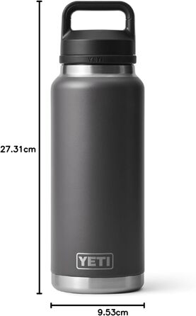 Термос-пляшка YETI Rambler 1 л, вакуумна ізоляція, нержавіюча сталь, герметична кришка з носиком, колір Антрацит