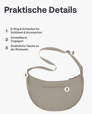 Сумка через плече Johnny Urban Ally Medium Desert Grey 10л - Унісекс, Місячна форма, Водовідштовхувальна