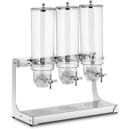 Диспенсер для мюслі Royal Catering RCCS-3.5LSS3, 3 x 3,5 л, дозатор для пластівців, зернових, 3 контейнери