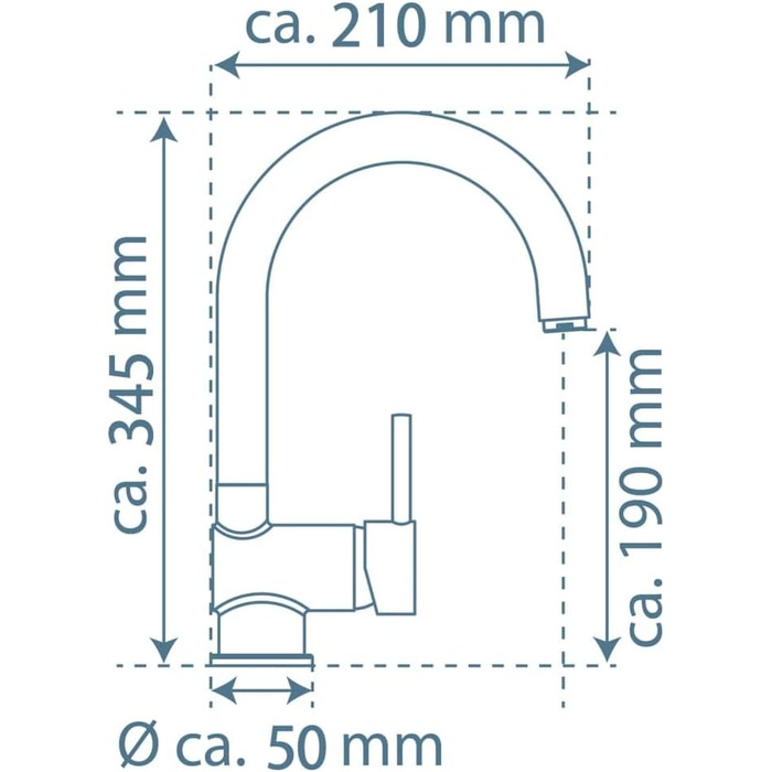Змішувач кухонний EISL FUTURA NI182GANI з високим виливом, одноlever, хром/чорний матовий